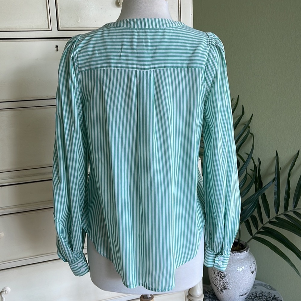 A New Day Striped green and white shirt size XS - Picture 4 of 8
